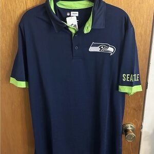 Seattle Seahawks Polo Shirt Golf NFL Team Moisture Wicking NWT Large Licensed
